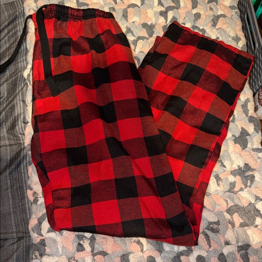 Red and Black Plaid Pajama Pants